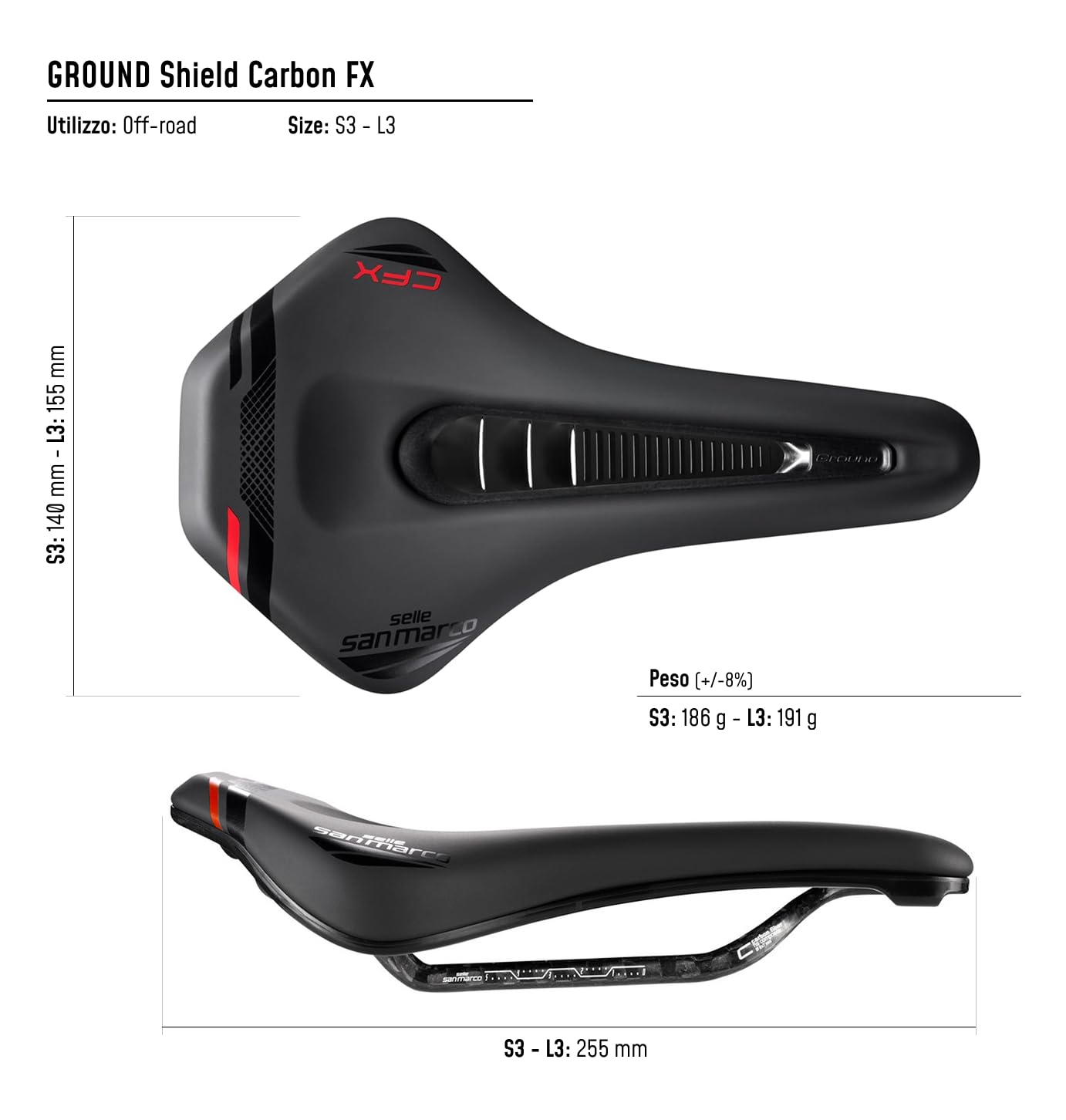 selle-san-marco-ground-shield-carbon-fx-sella-mtb-off-road-open-fit image 5