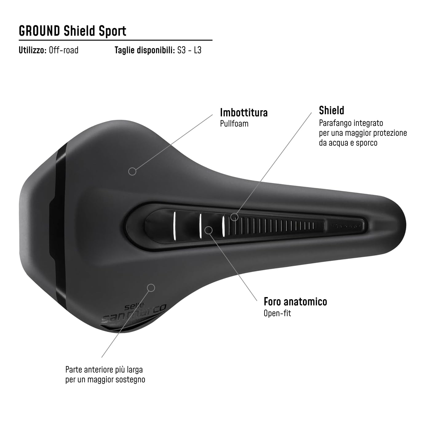 selle-san-marco-ground-shield-sport-sella-mtb-off-road-open-fit-con-shield-paraf image 6