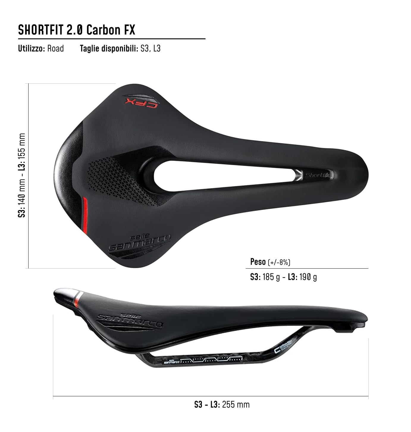 selle-san-marco-shortfit-2-0-carbon-fx-sella-corsa-carbonio-open-fit image 5