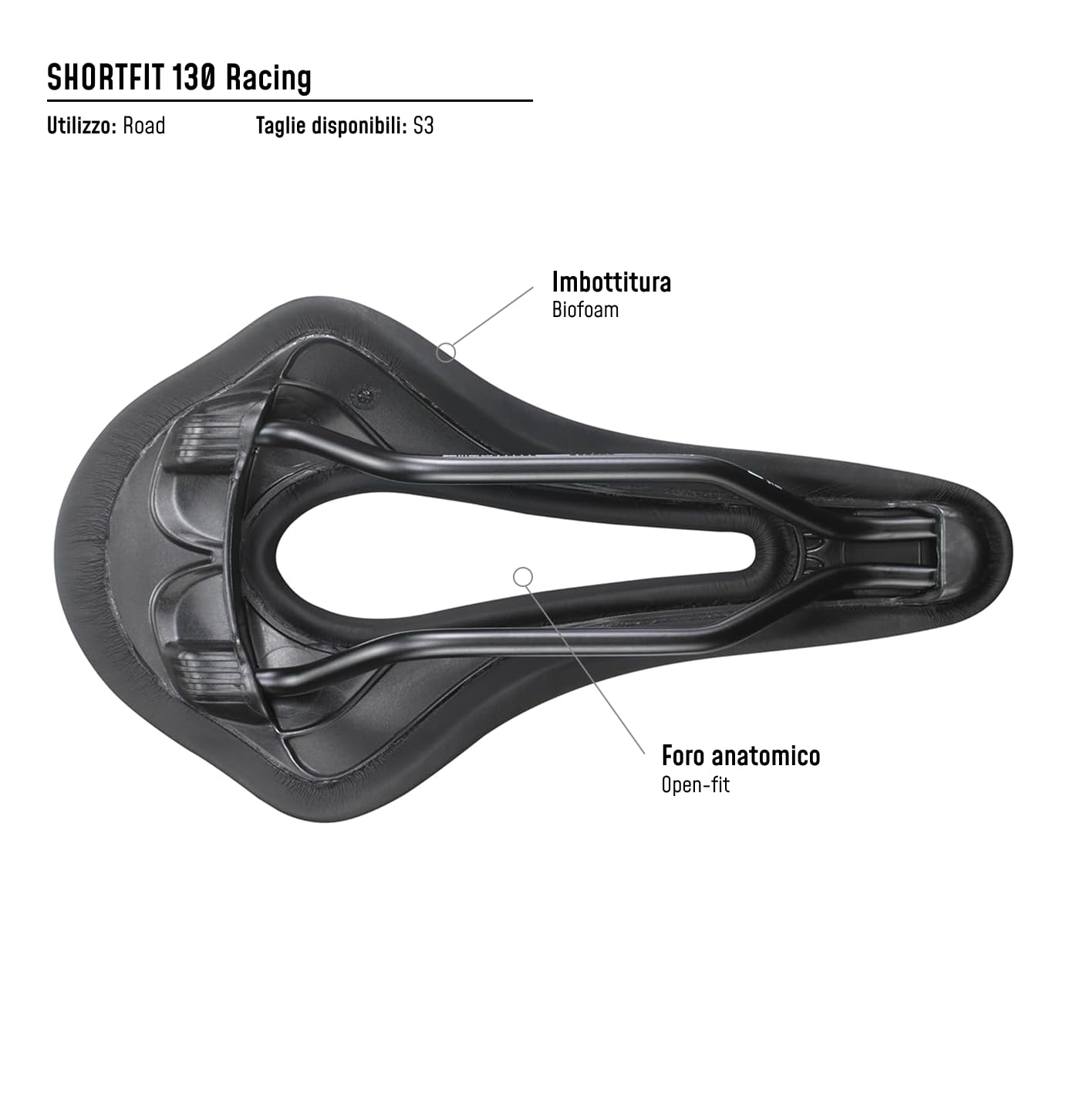 selle-san-marco-shortfit-s3-sella-bici-corsa-corta-130mm-nero image 6