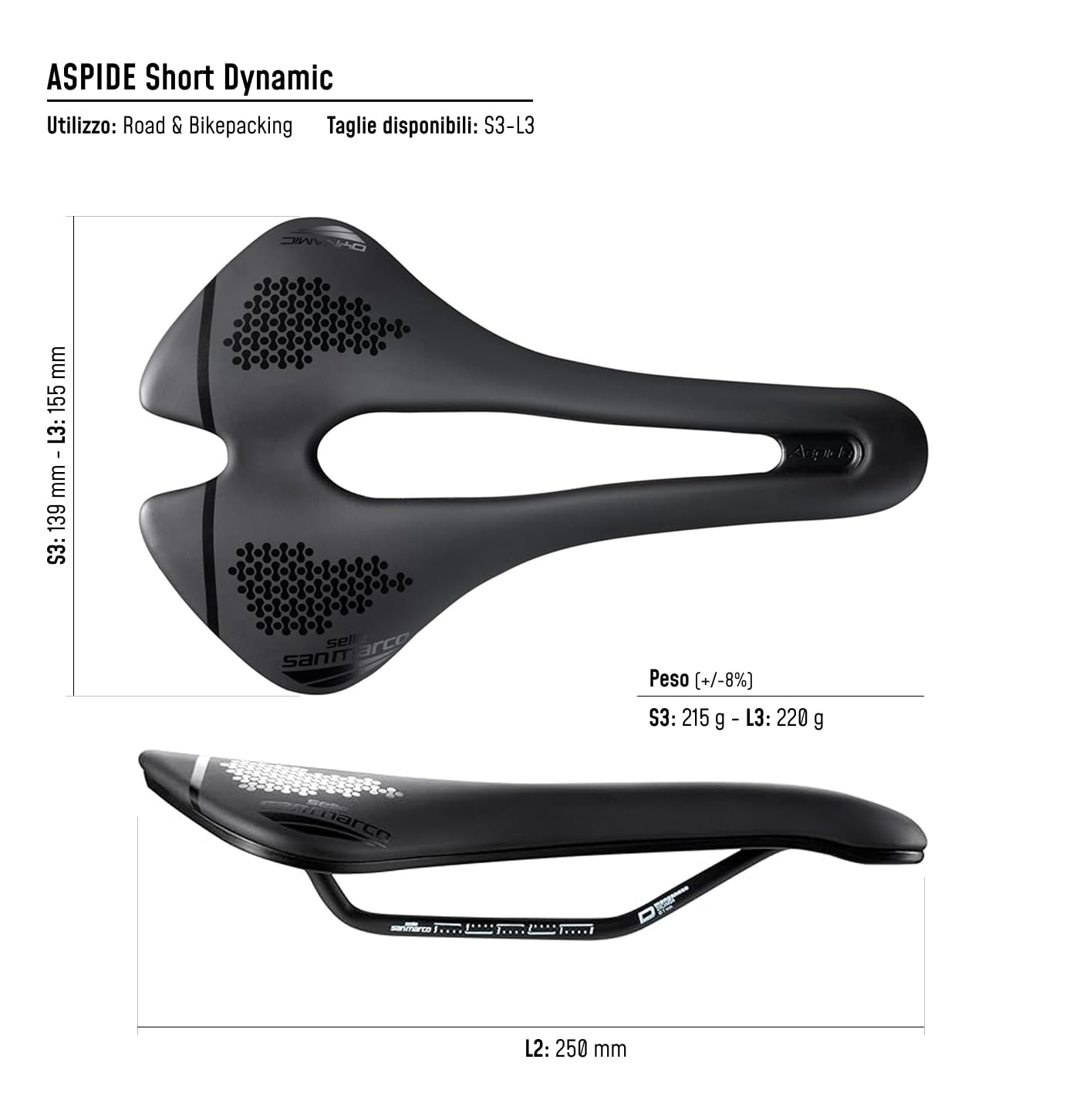 selle-san-marco-aspide-short-dynamic-s3-nero-sella-strada image 5