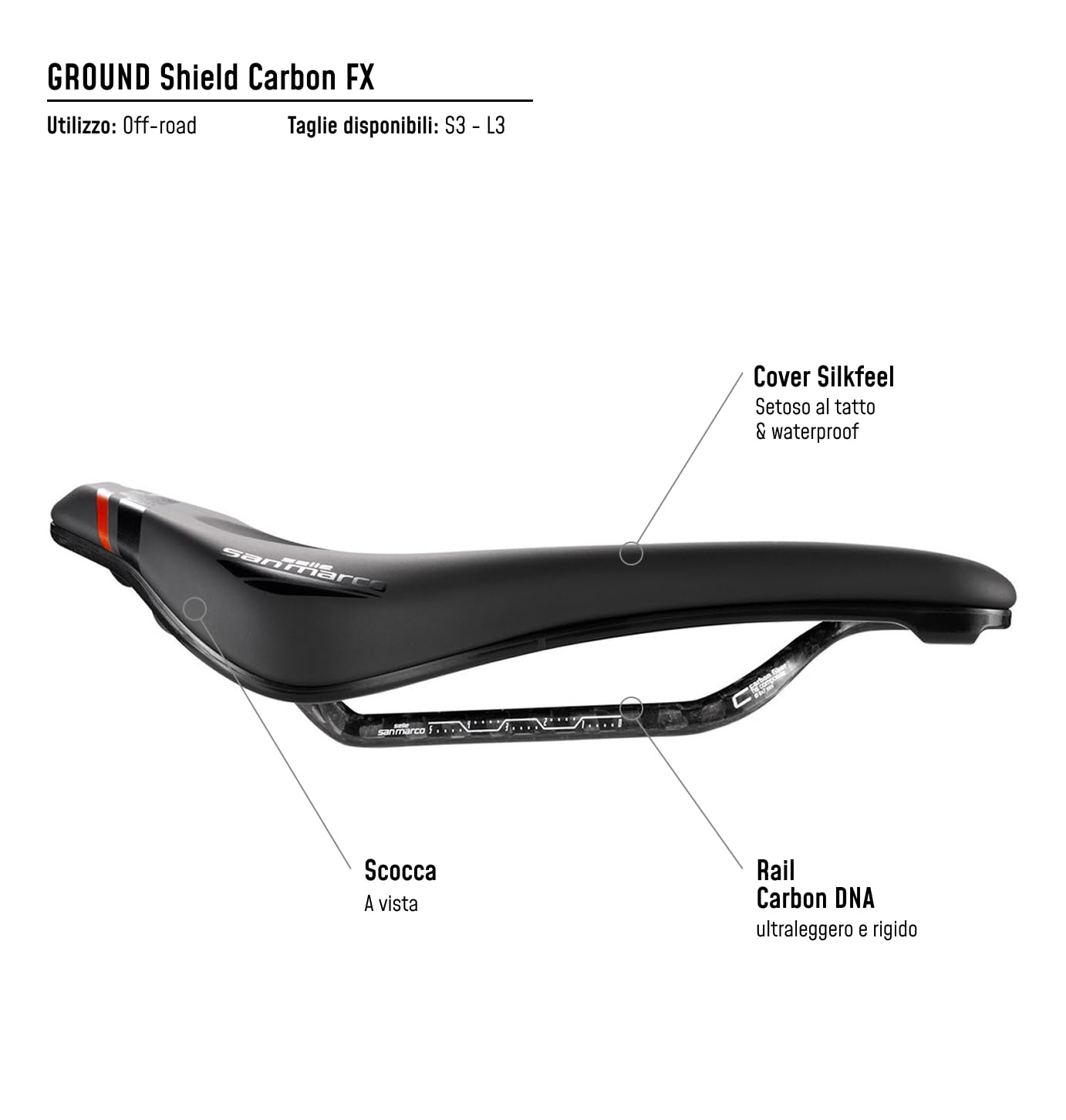selle-san-marco-ground-shield-carbon-fx-sella-mtb-off-road-open-fit image 7
