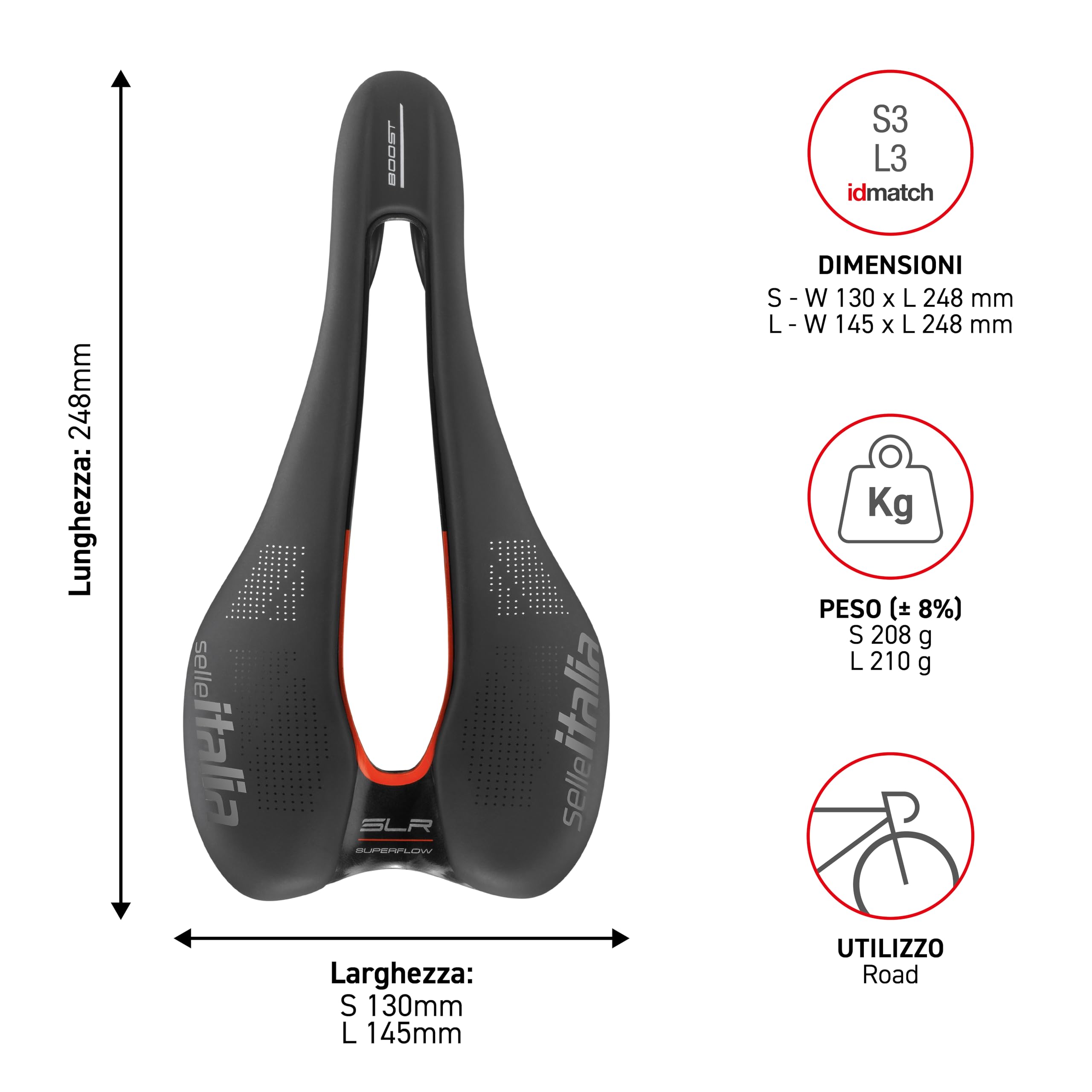 selle-italia-slr-boost-kc-tm-superflow-sella-strada-130x248mm image 5
